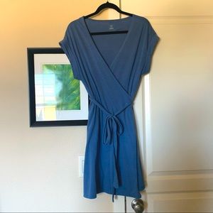 Aerie Blue Wrap Cotton Mini Dress